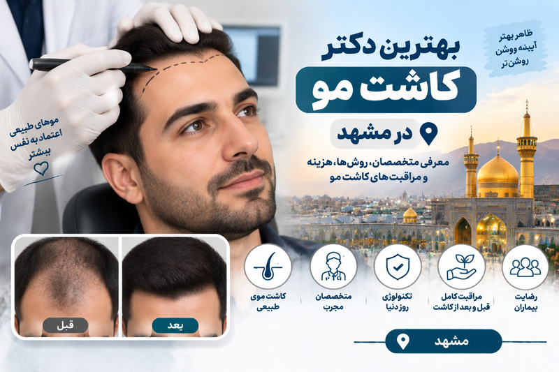 بهترین دکتر کاشت مو در مشهد؛ معرفی متخصصان کاشت موی طبیعی و هزینه آن