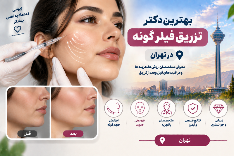 بهترین دکتر تزریق فیلر گونه در تهران؛ معرفی پزشکان متخصص حجمدهی و فرمدهی صورت