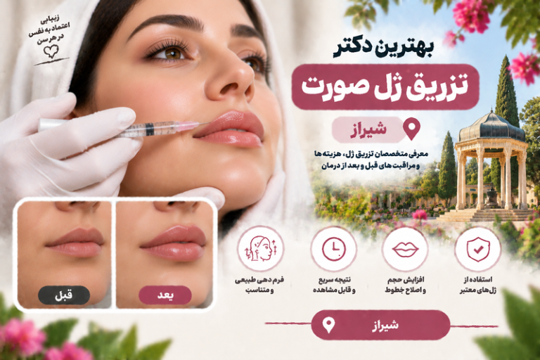 بهترین دکتر تزریق ژل صورت در شیراز؛ معرفی متخصصان فیلر، حجم‌دهی و جوانسازی پوست